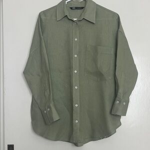 Zara Woman Casual Green Button